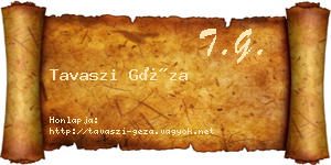 Tavaszi Géza névjegykártya